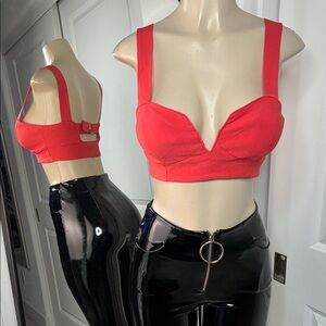 Red Crop Top Nasty Gal Small
